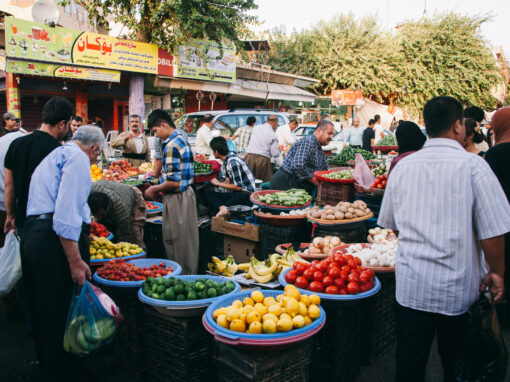 A market in Erbil, Kurdistan Region of Iraq